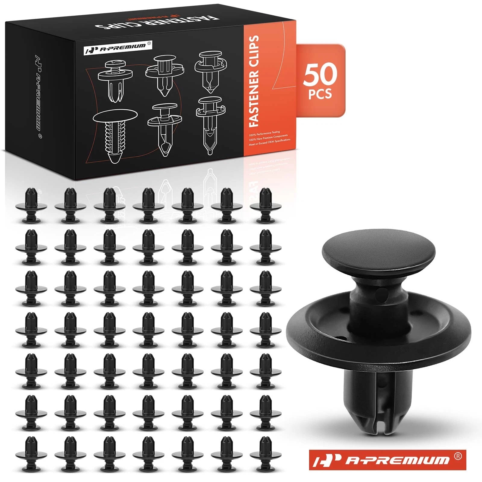 50Pcs Nylon Fender Apron Push Retainer Clips for Mitsubishi