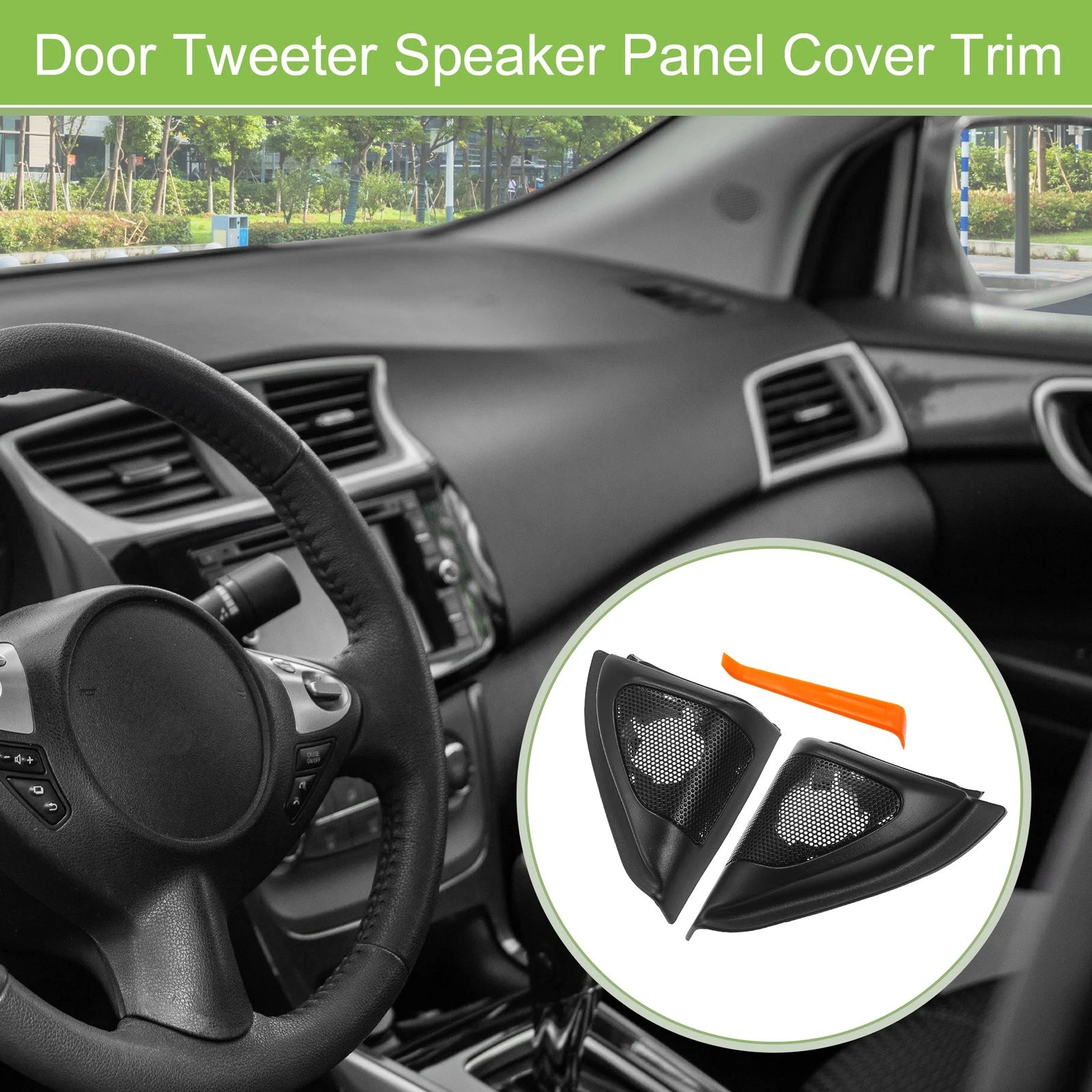 Pair A Pillar Door Tweeter Speaker Cover Trim for Toyota Corolla (2003–2008) Black