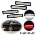 Set of 4 Clear Lens White & Red LED Side Marker Lights for BMW E30 E32 E34