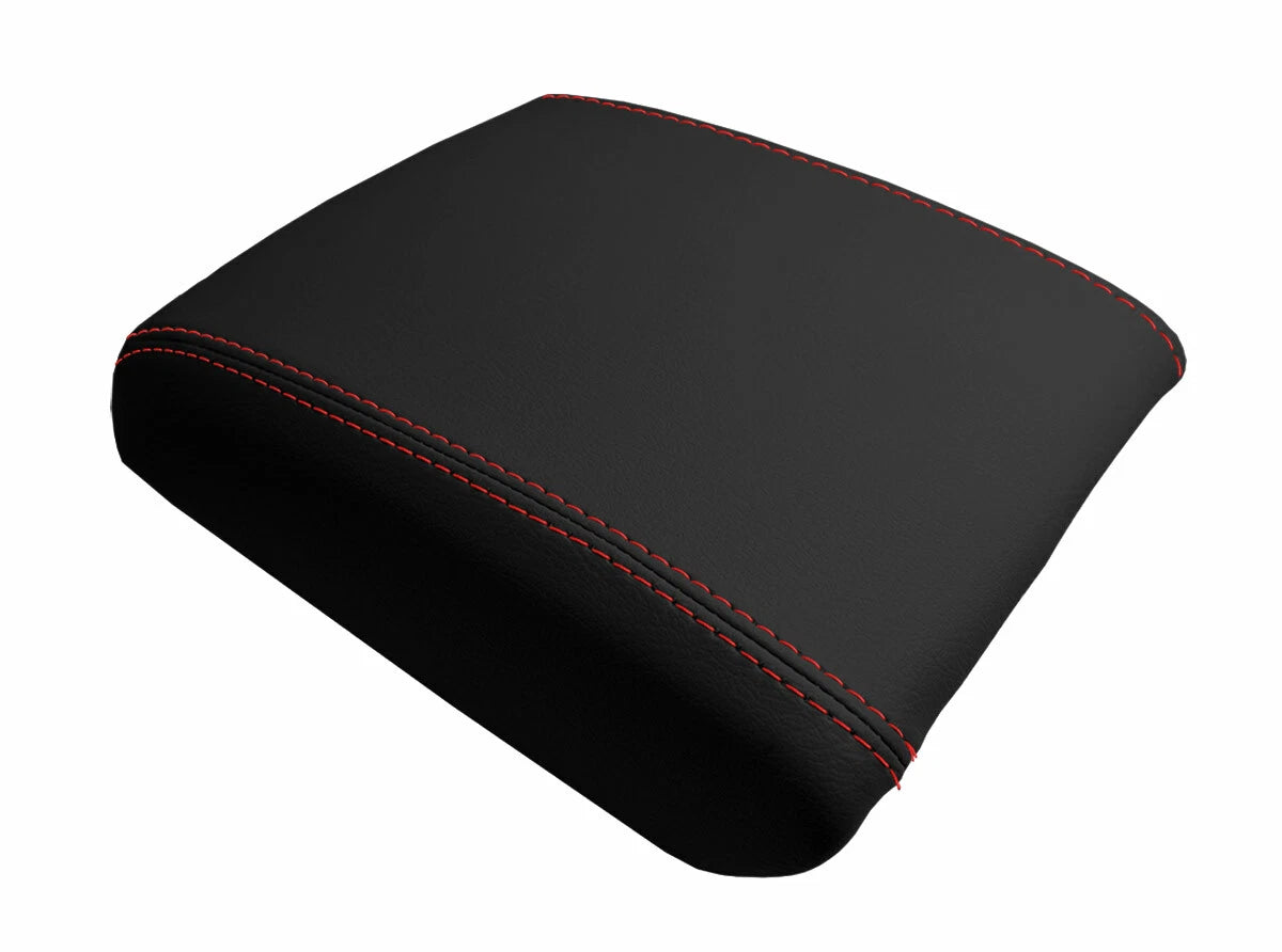 Leather Console Lid Armrest Cover for Land Rover Evoque (2012–2017) Red Stitch
