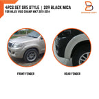 Front 209 Black Fender Flares for Toyota Hilux Ute (2011-2014)