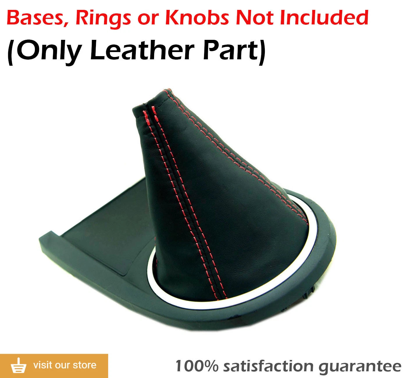Manual Shift Boot Cover for Hyundai Tiburon (2003–2008) Red Stitch
