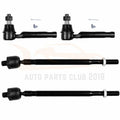 Set of 4 Inner Outer Tie Rod Ends for Nissan Quest (2004–2009)