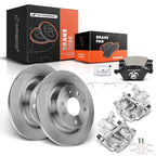 Set of 8 Rear Disc Brake Rotors, Pads & Calipers for Saab 9-3 (2003–2012)
