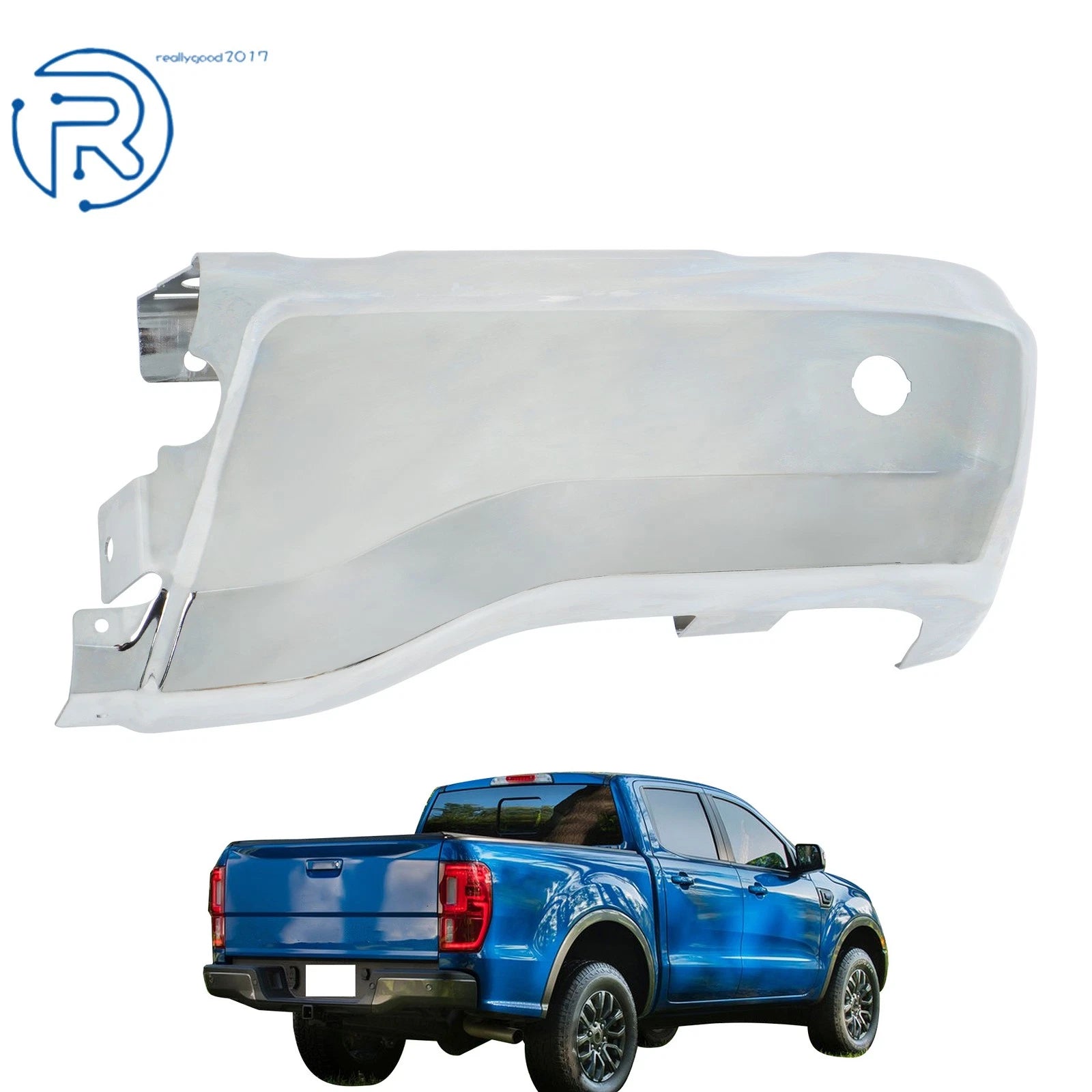 Steel Chrome Rear Bumper End for Ford Ranger (2019–2023)