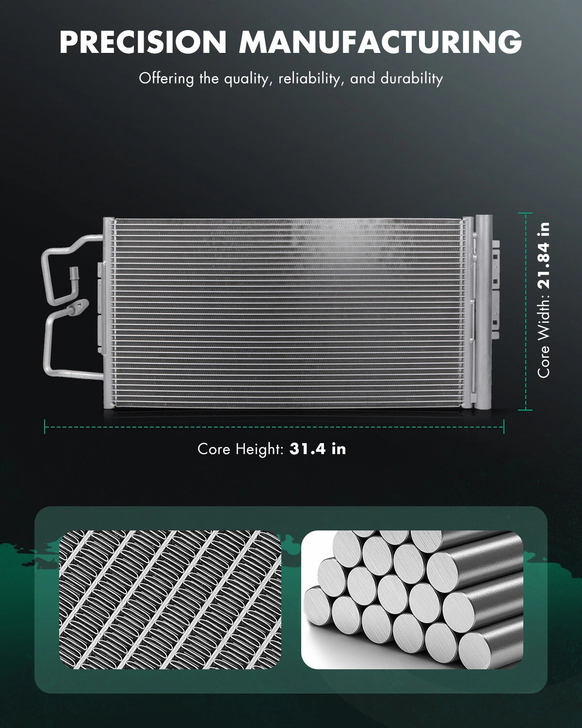 A/C Aluminum Condenser 3474 for Chevy Impala (2006–2013) V6 3.6L
