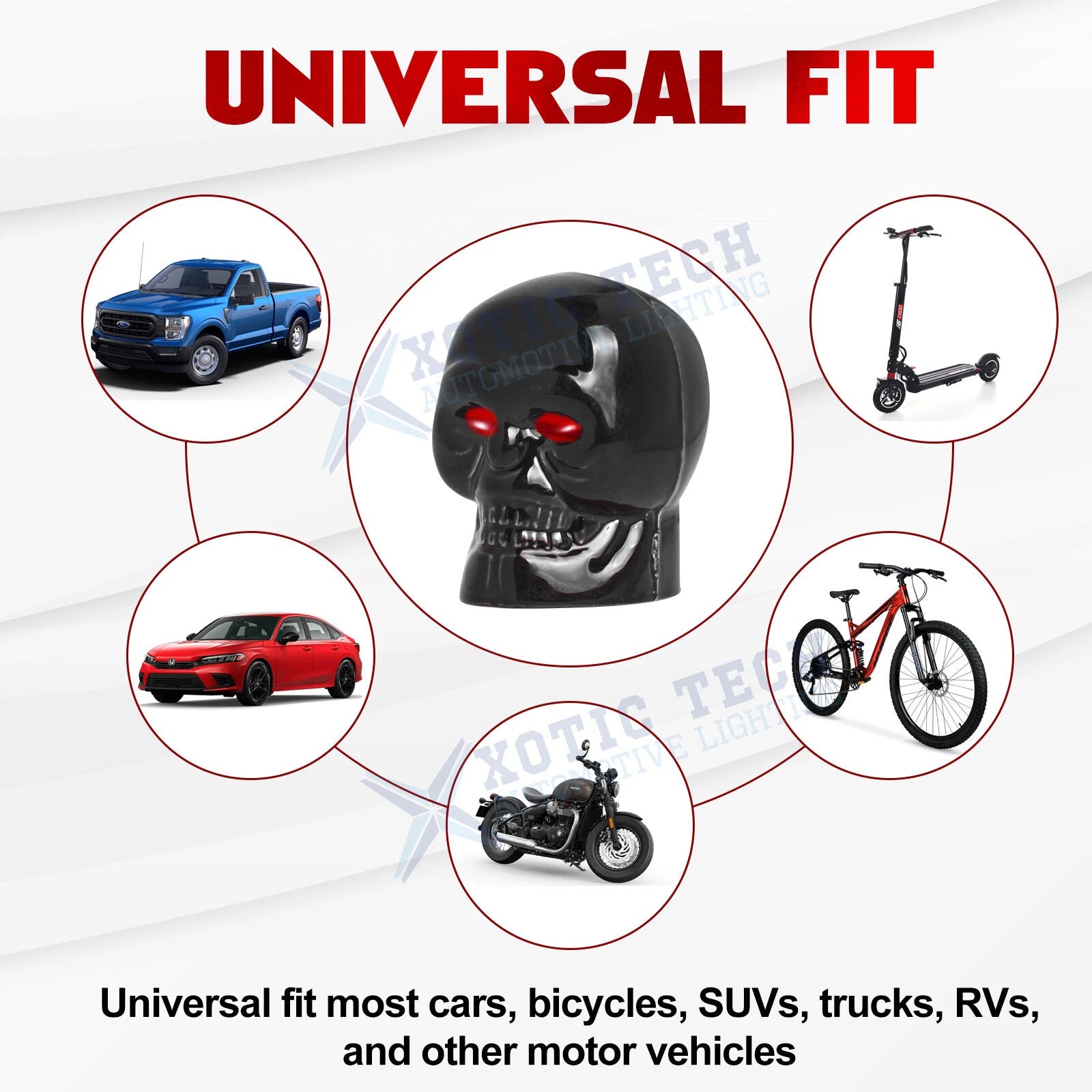 Skull Style Tire Wheel Valve Stem Air Caps for Universal Motorcycle (4-Pack, 2019-2024)