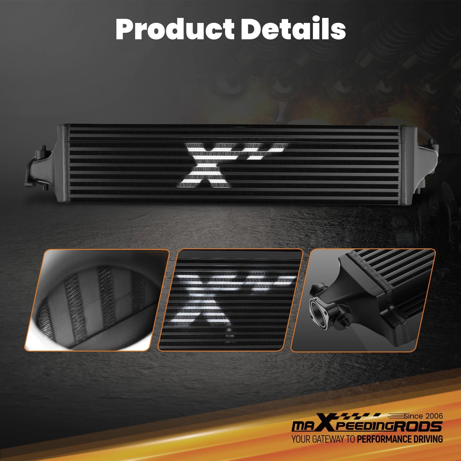 Bar & Plate Turbo Front Intercooler for Honda Civic 1.5L (2016–2017) Black