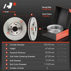Front & Rear Disc Brake Rotors & Ceramic Pads for Mercedes-Benz E320 (1995–2002)