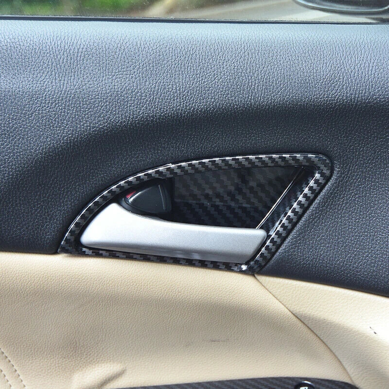 4x Carbon Fiber Door Handle Bowl Cover Trim for Honda Accord (2008–2013)