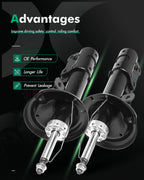 Front Set of 2 Shocks Struts Absorber 72204 for Saturn Ion (2003–2005)