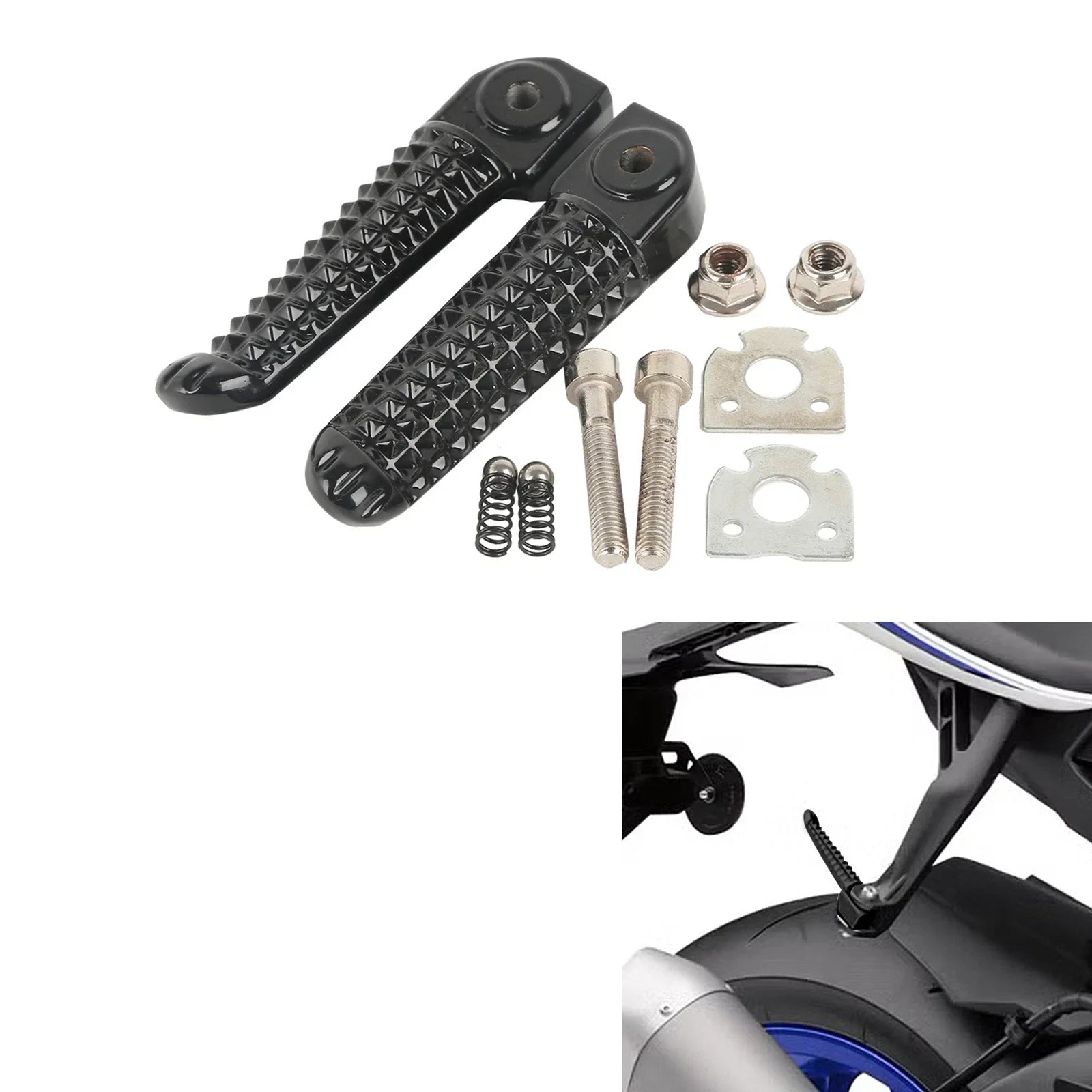 Foot Pegs Passenger Footrests for Yamaha YZF R1/R6 (1998-2025, 2003-2020)