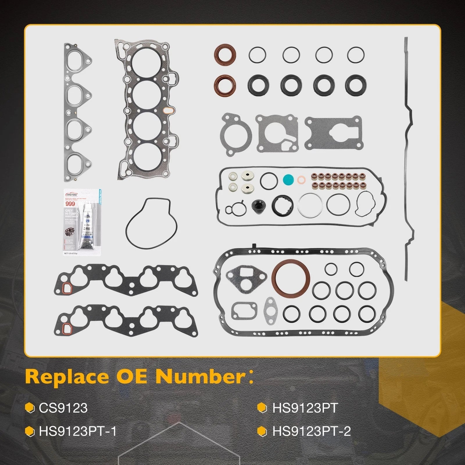 Set of 2 HS9123PT MLS Cylinder Head Gasket for Honda Civic CRX (1988–1995)