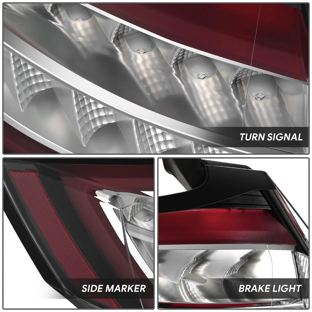 Chrome Red LED Outer Taillight Assembly for Ford Edge (2015–2018)