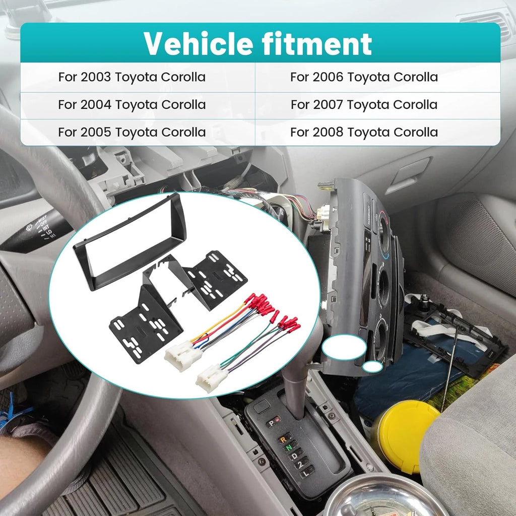 Radio Install Audio Panel Frame Wire Kit for Toyota Corolla (2003–2008)