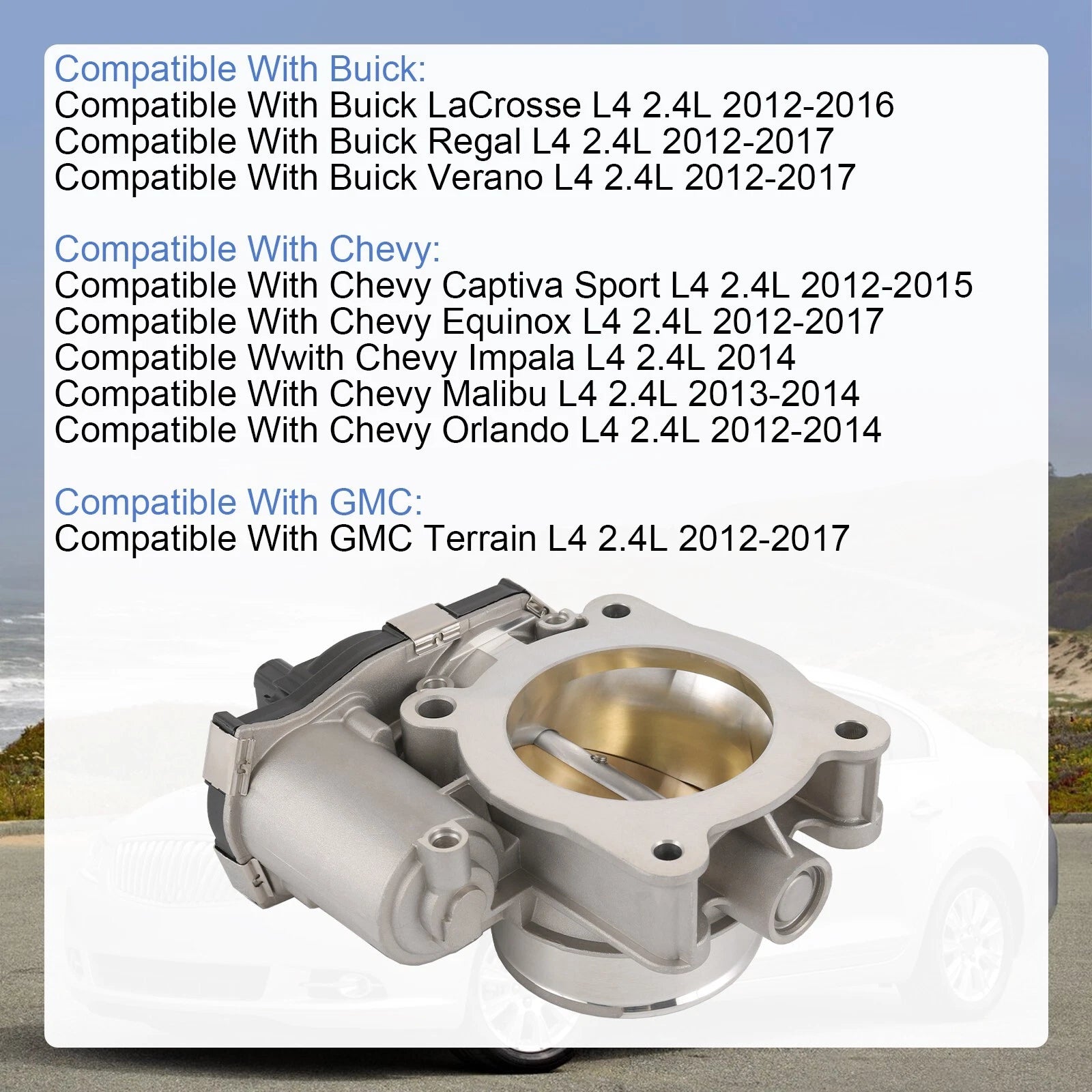 Throttle Body for Chevrolet Equinox Malibu Impala Buick Regal GMC Terrain (2010–2017)