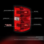 LED Tail Lights Brake Lamps for Chevy Silverado GMC Sierra (2014–2019)