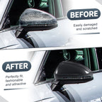 Pair Rearview Mirror Cover Caps Black Carbon Fiber for Audi A4 A5 S4 S5 RS5 (2013–2020)