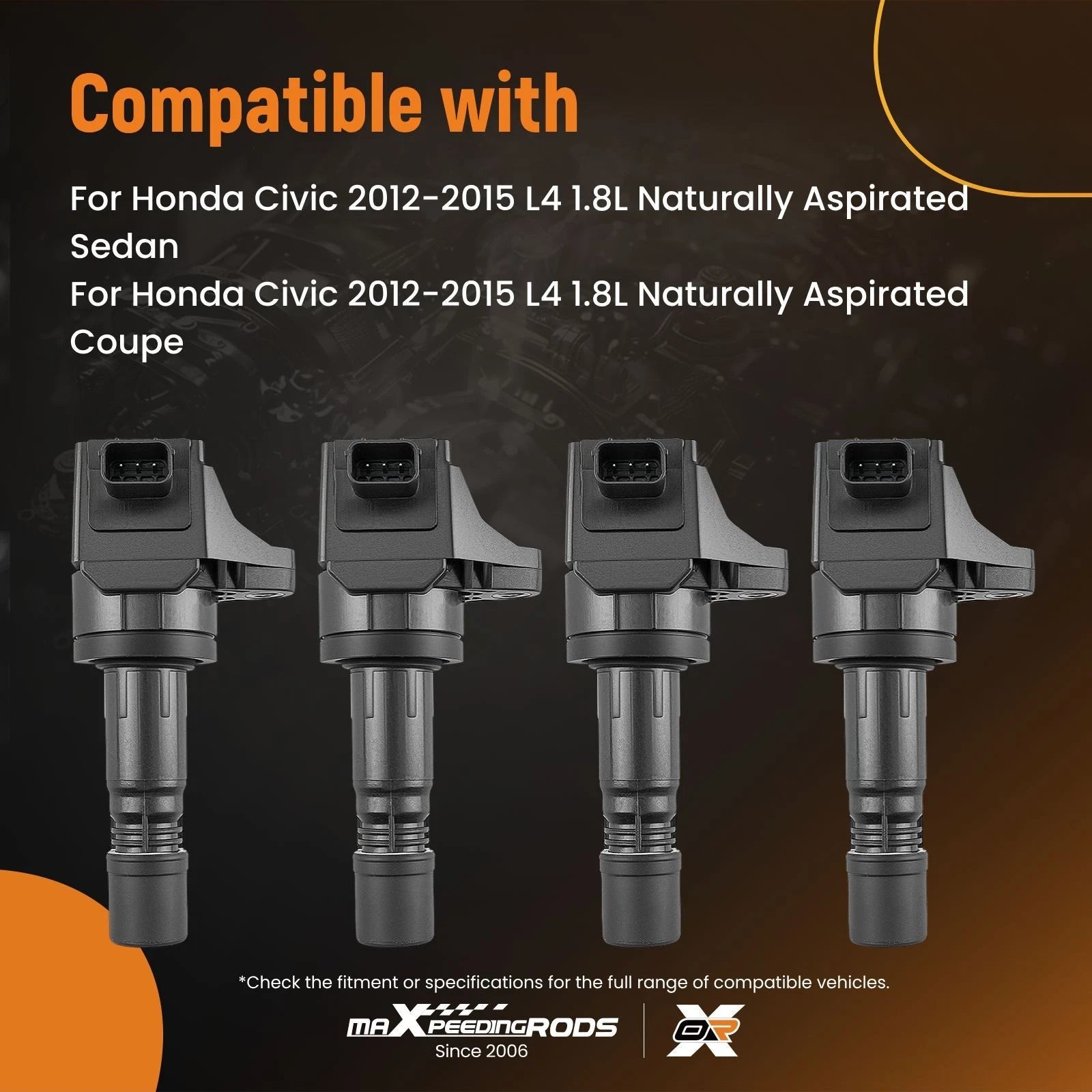4X Ignition Coils for Honda Civic 1.8L (2012–2015) C900 UF672