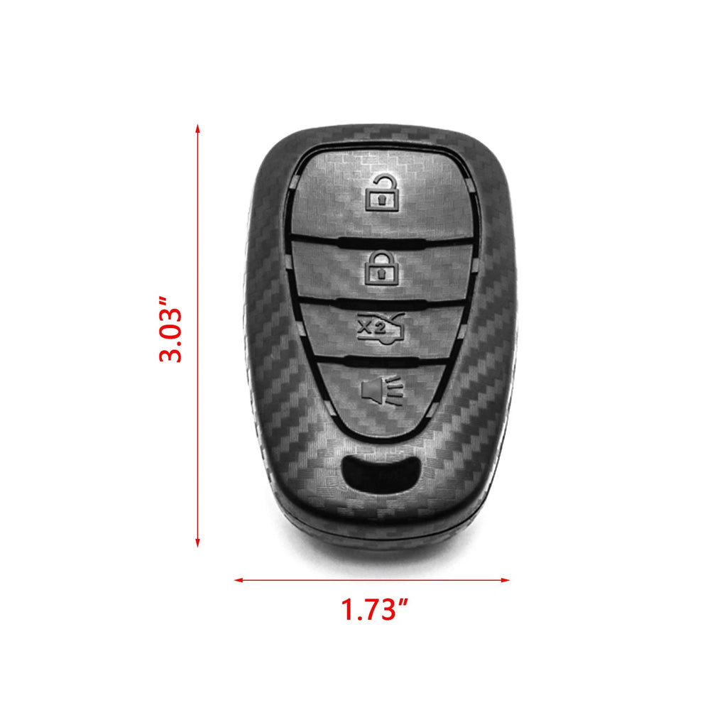 Matte Black Carbon Fiber Pattern Keyless Entry Key Holder for Chevy (2008-2024)
