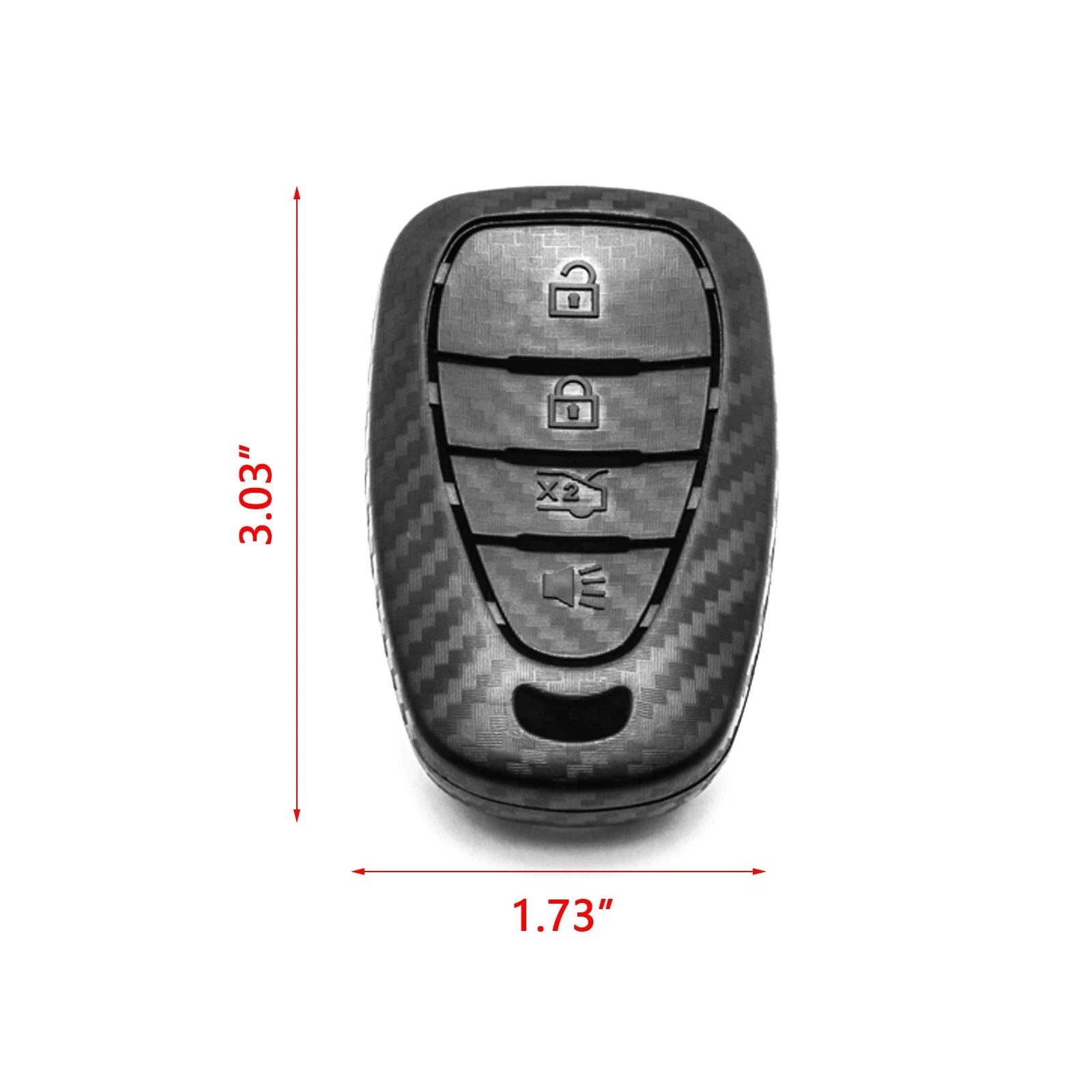 Matte Black Carbon Fiber Pattern Keyless Entry Key Holder for Chevy (2008-2024)