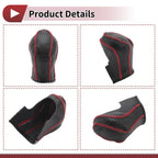Gear Shift Knob Cover for Nissan Maxima (2016–2023) Black Red Faux Leather