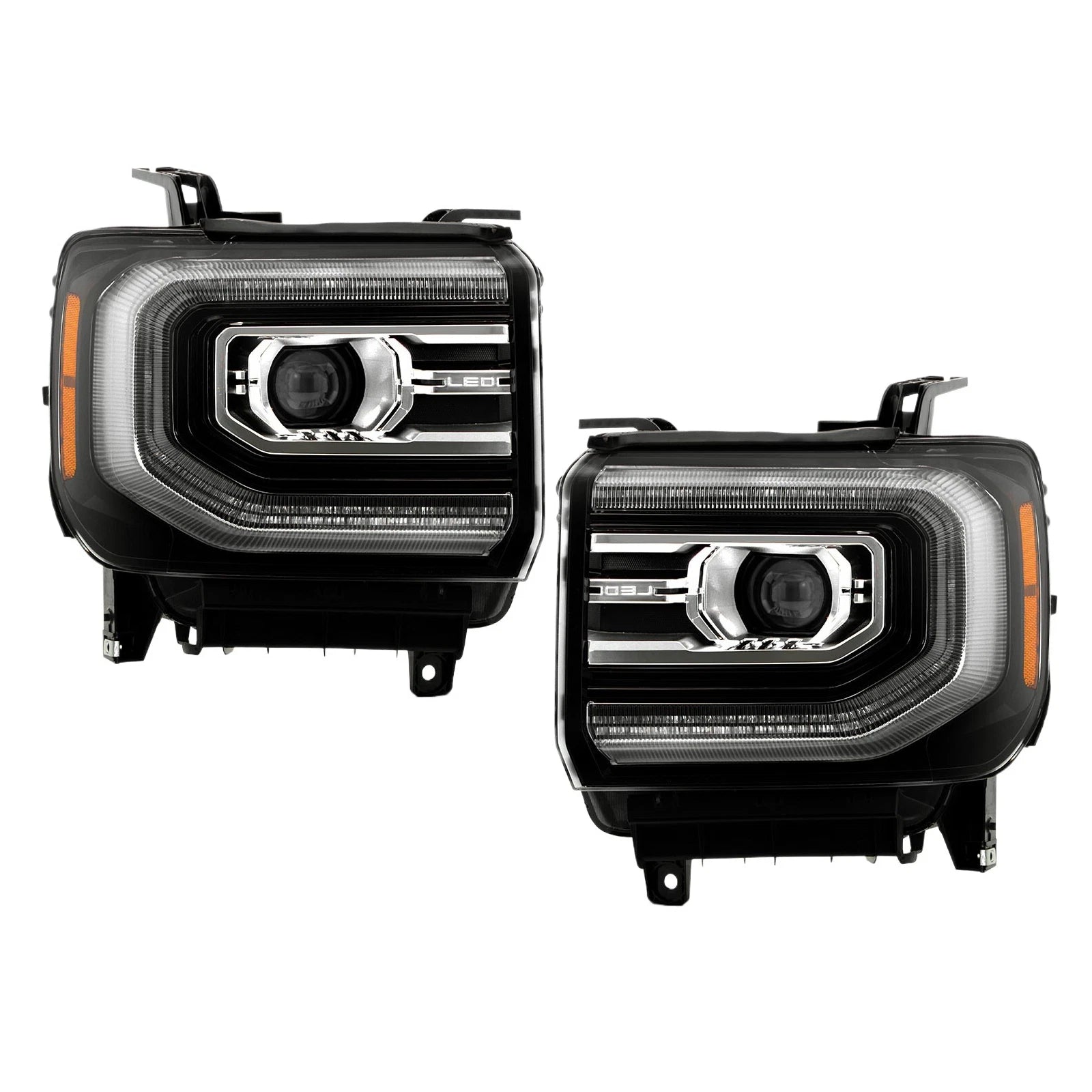 Full LED Projector Headlight Set for GMC Sierra 1500 (2016–2018)