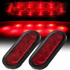 2X 6" 10LED Oval Reverse Back Up Turn Signal Tail Light for Trailer Truck