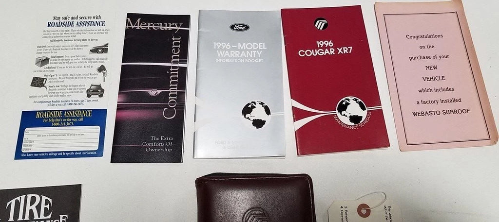 Owners Manual Collection for Mercury Cougar XR7 (1996)
