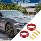 2X AC Climate Switch Knob Cover Ring for Ford Mustang (2015–2021) Red