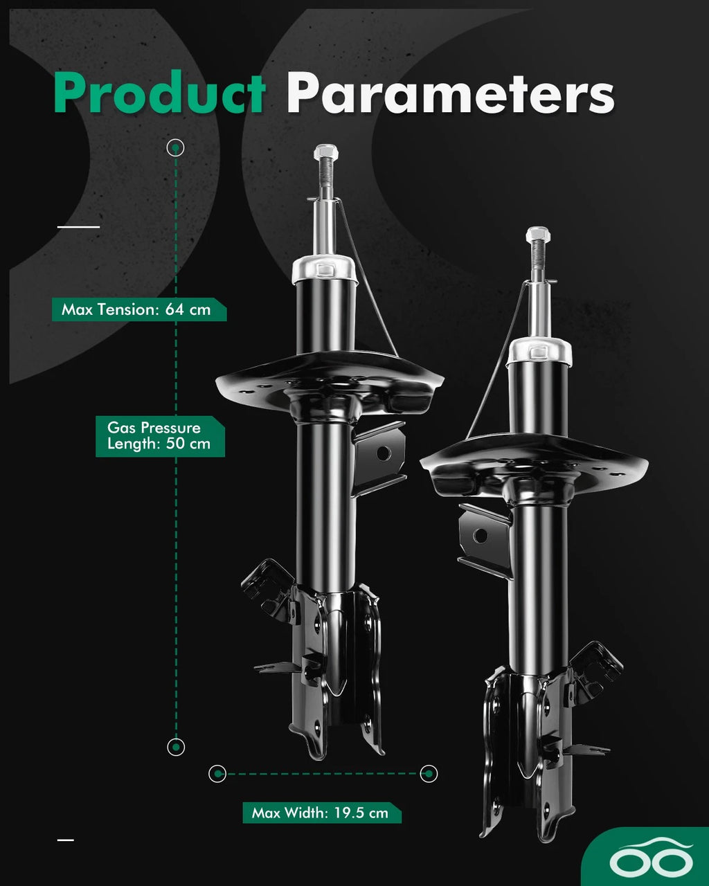 Front Pair Shocks for Nissan Rogue 2.5L (2008–2012)
