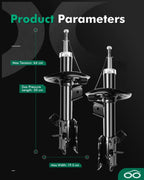 Front Pair Shocks for Nissan Rogue 2.5L (2008–2012)