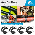 42 PCS Rubber Lined P Clips for Universal Applications (Cable Hose Pipe Clamps)