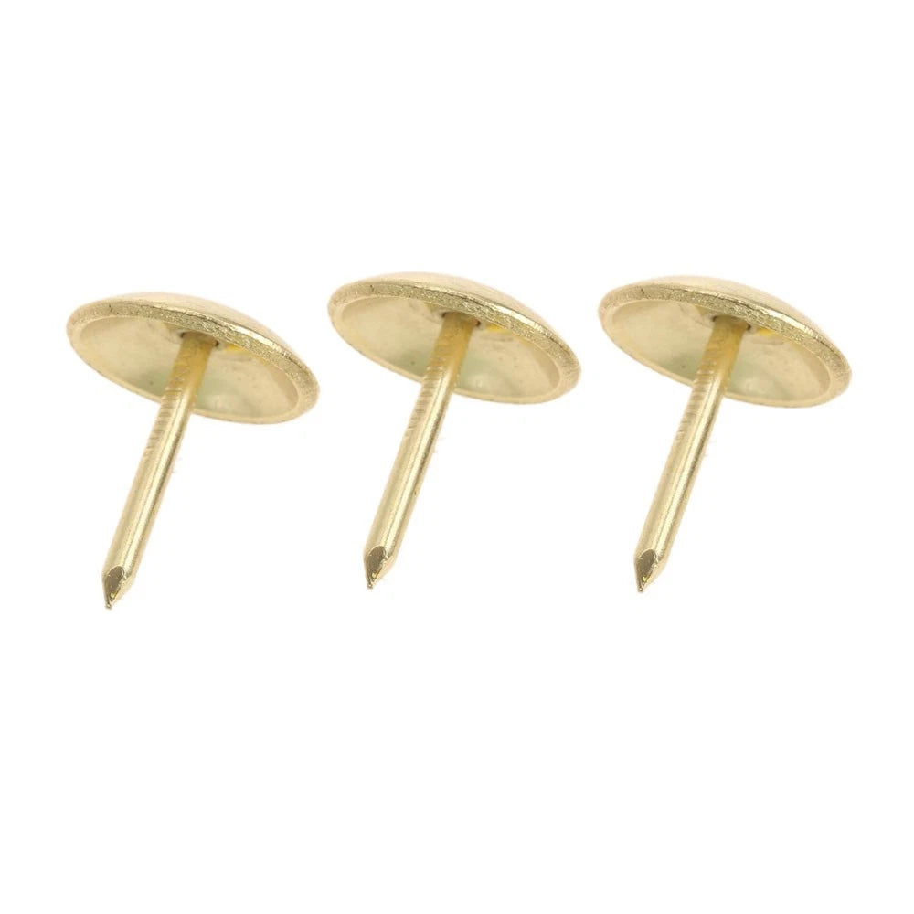 100Pcs Gold Upholstery Nails for Furniture (11mm x 11mm)