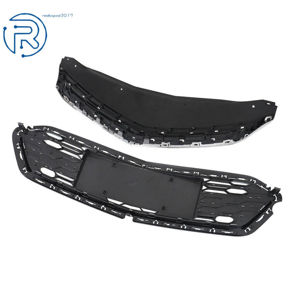 Front Upper and Lower Side Grille for Chevrolet Cruze (2016-2018) Chrome/Black