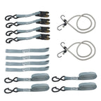 Set of 4 Ratchet Straps for Secure Cargo Tie-Down (2200lb Strength)