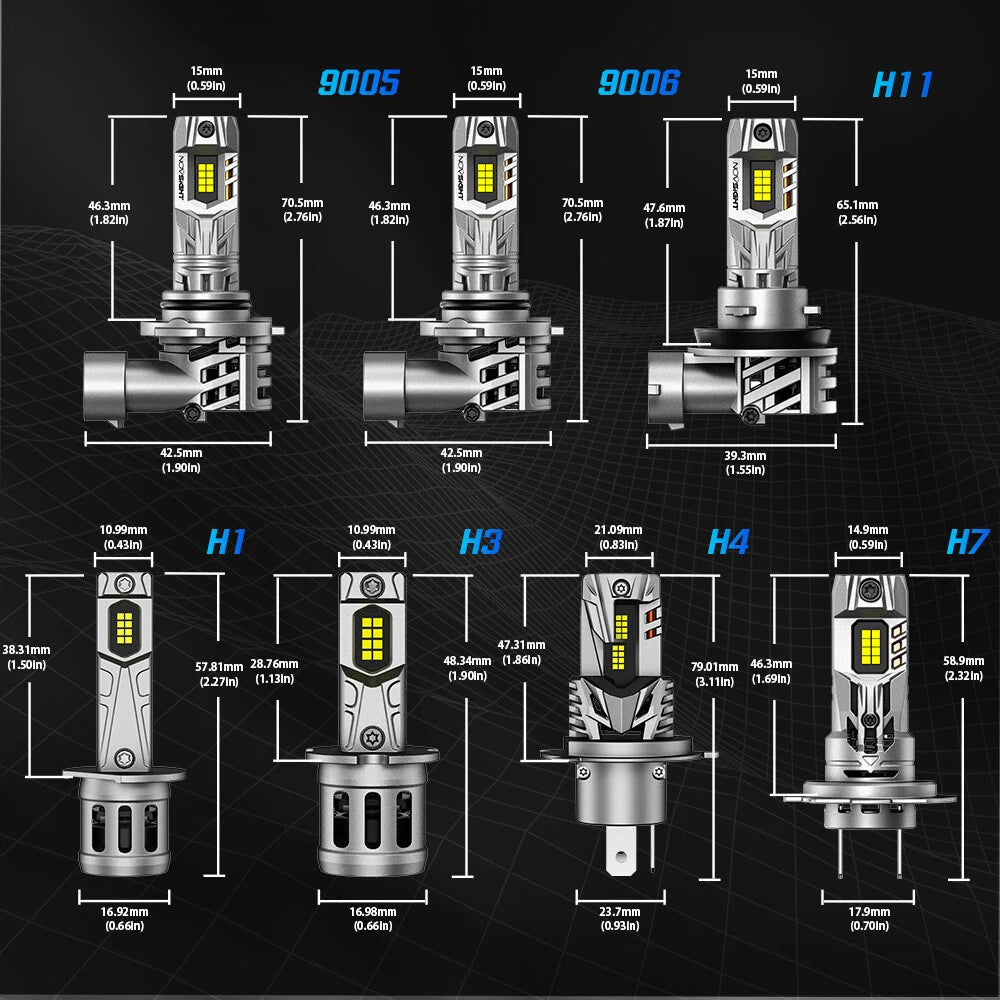 2X LED Headlight Bulbs H7 H4 9005 9006 9007 9004 H13 H11 for