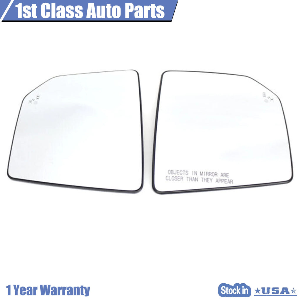 Pair of Rear View Mirror Glass with Backplate for Ford F150 (2015–2017)