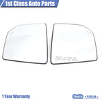 Pair of Rear View Mirror Glass with Backplate for Ford F150 (2015–2017)