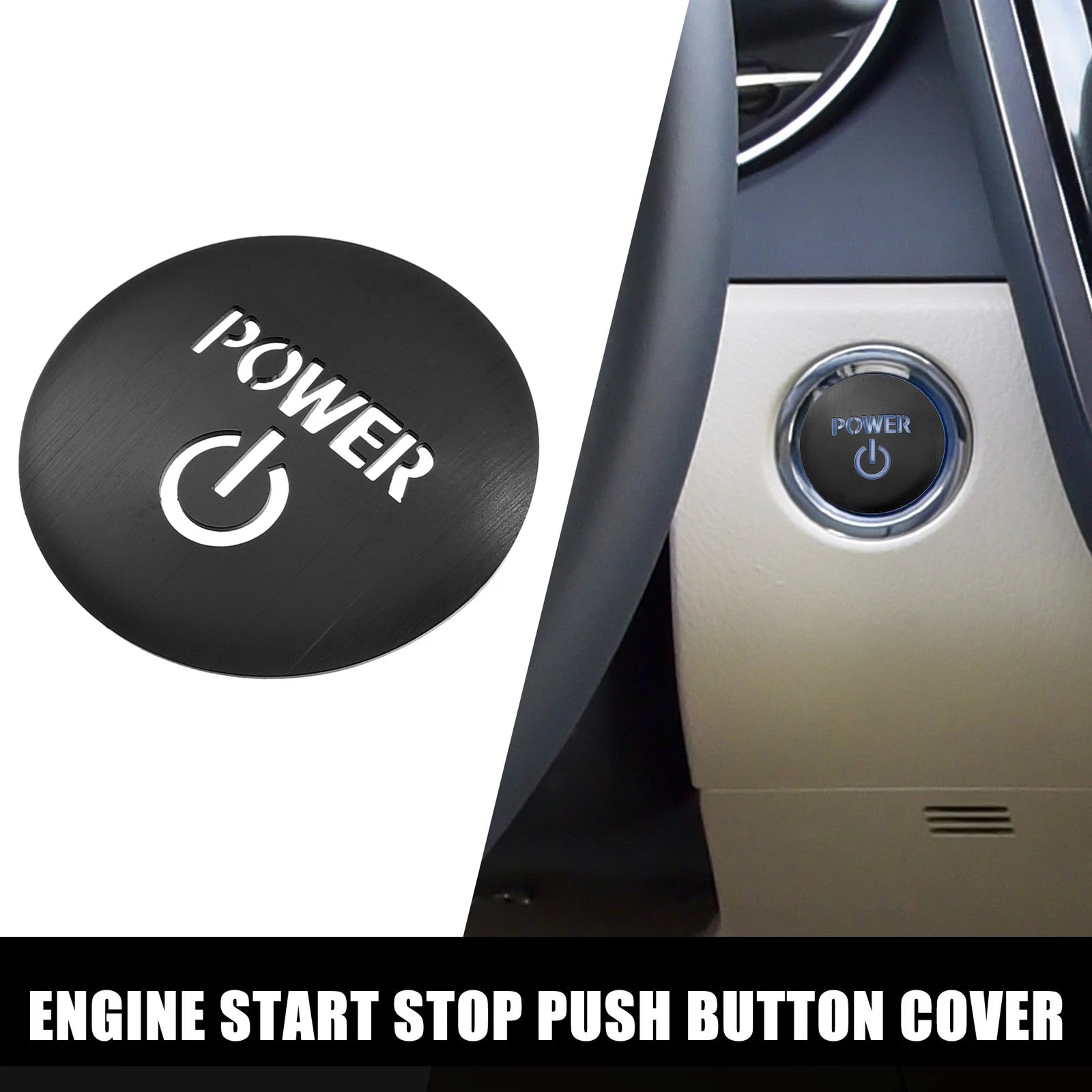 One Click Start Button Cover for Toyota Crown Royal AWS21 (2012–2018) Black