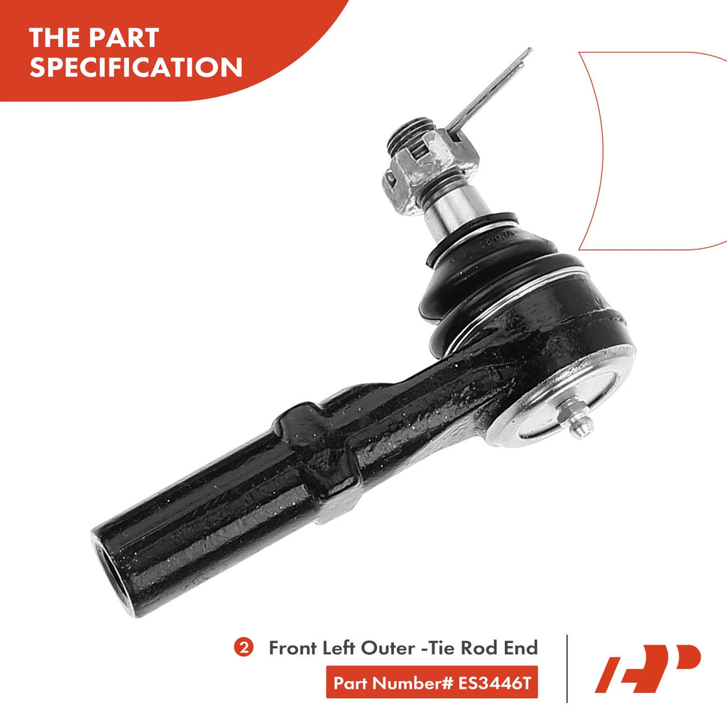 8x Front Inner Outer Tie Rod Ball Joint for Dodge Durango (1998-1999)