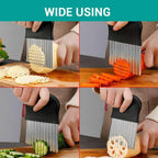 Stainless Steel Crinkle Cutter Wavy Chopper for French Fry Slicer