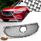 Front Grille Shell for Mazda 6 (2018–2021) Dark Gray Meshed w/Badge Slot