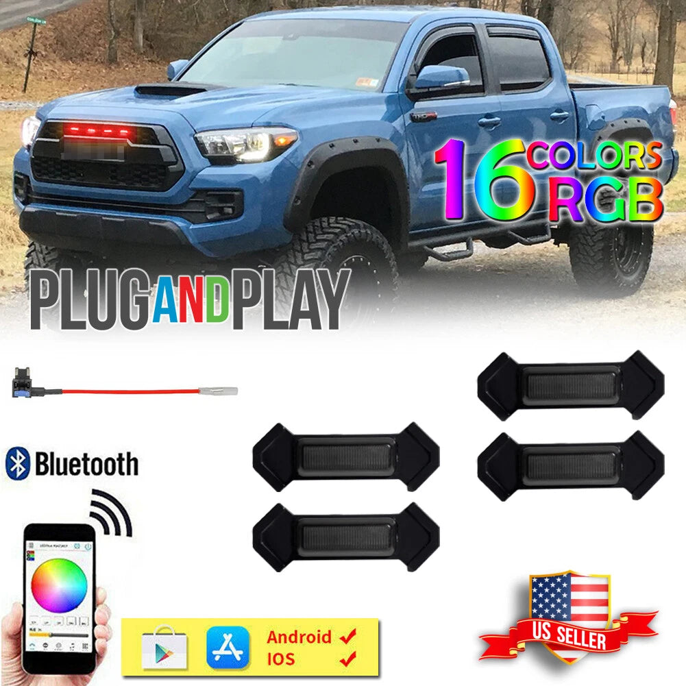 RGB LED Front Grille Lighting Kit for Toyota Tacoma (2016–2019)