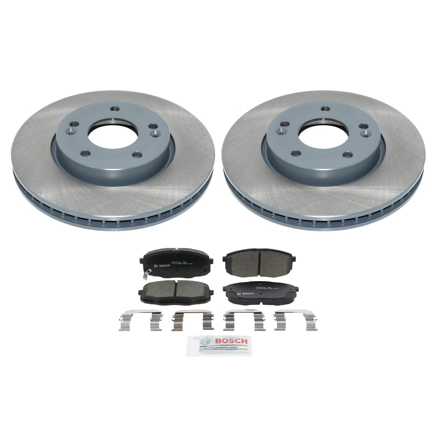 Front Rotors & Bosch QuietCast Ceramic Brake Pads Kit for Kia Forte (2014–2020)