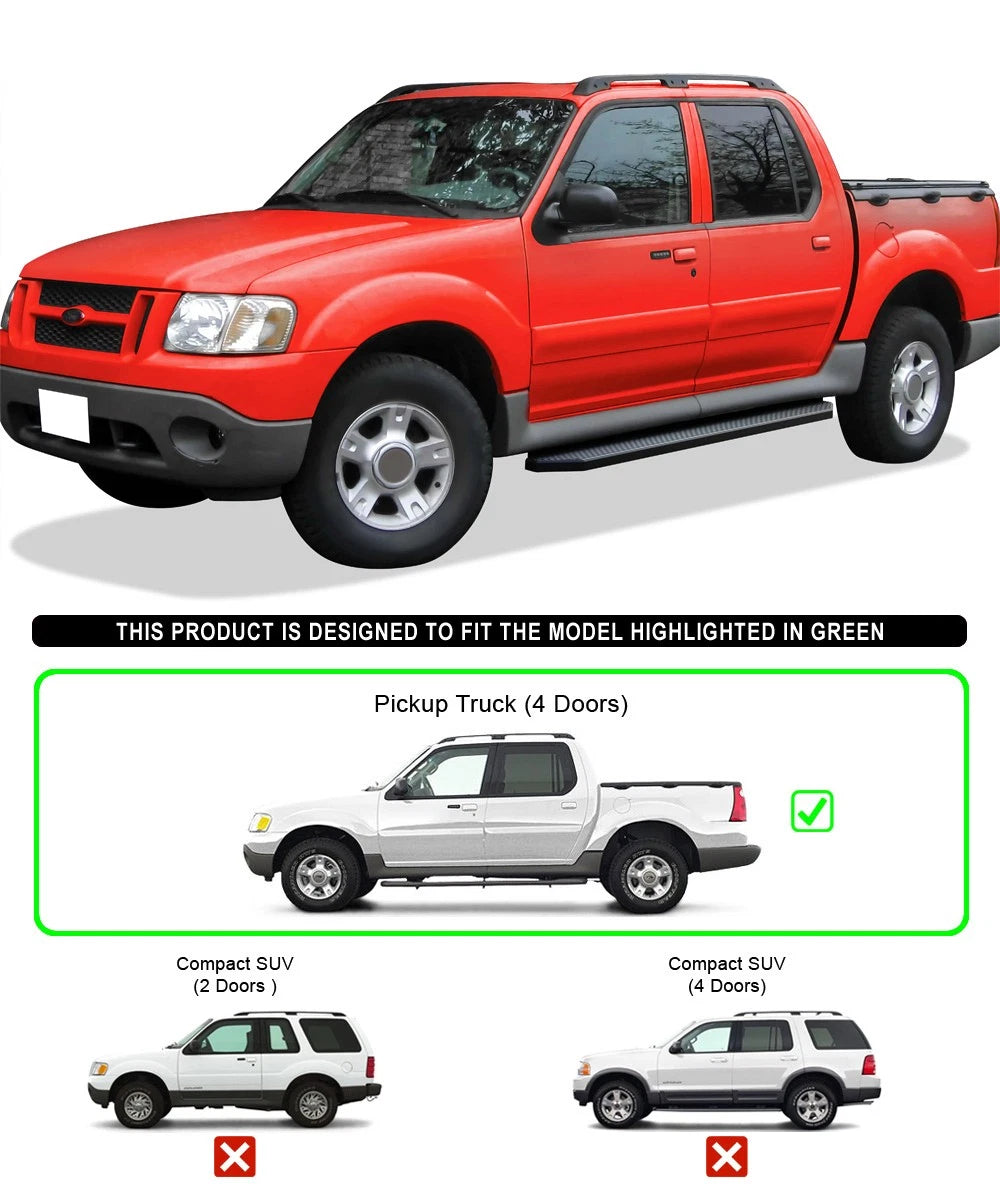 iBoard Black Running Boards for Ford Explorer Sport Trac (2001-2006)