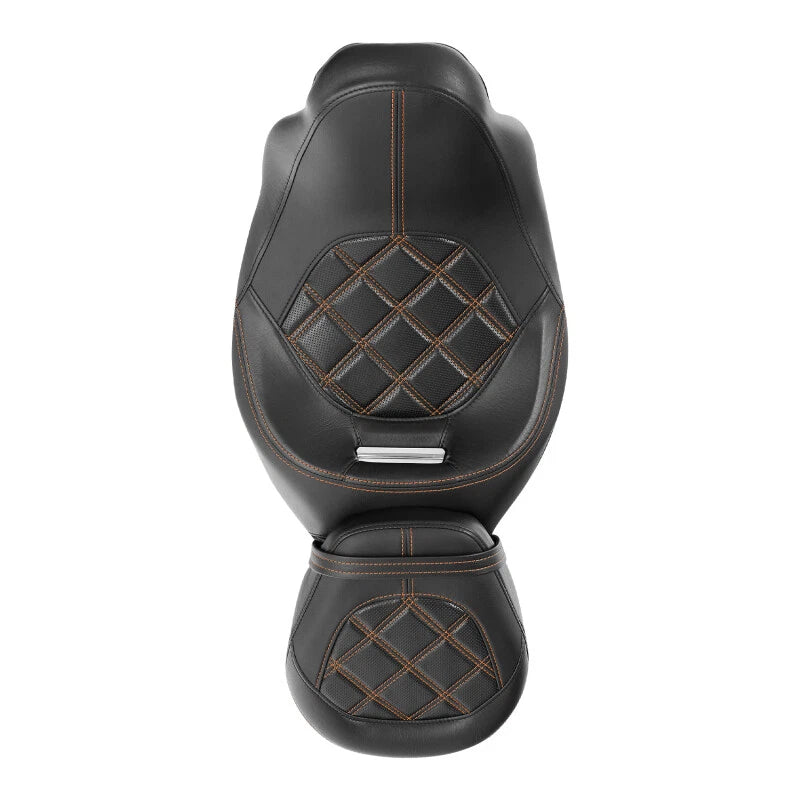 Black Driver/Passenger Seat for Harley Touring Street Road Glide (2009–2023)