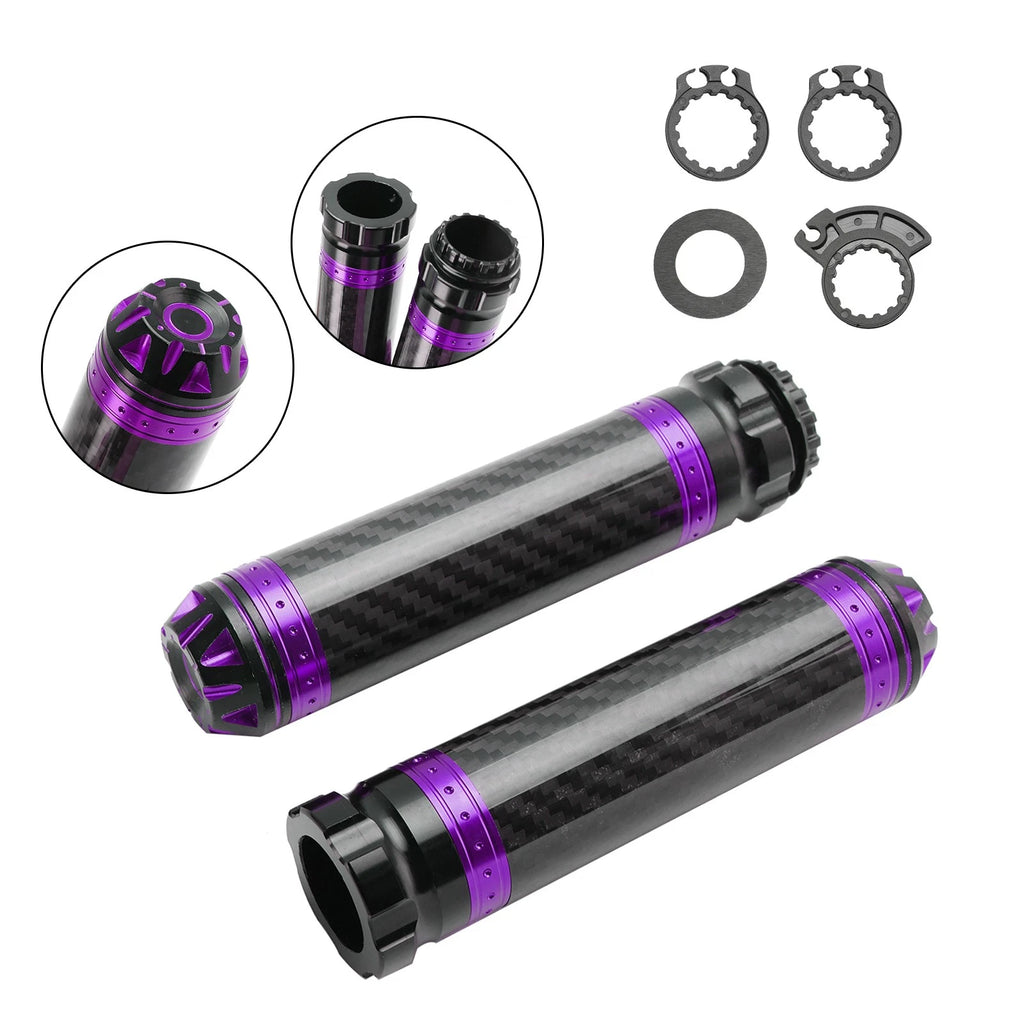 7/8" Motorcycle Handle Bar Grips for Universal Fit (Purple)