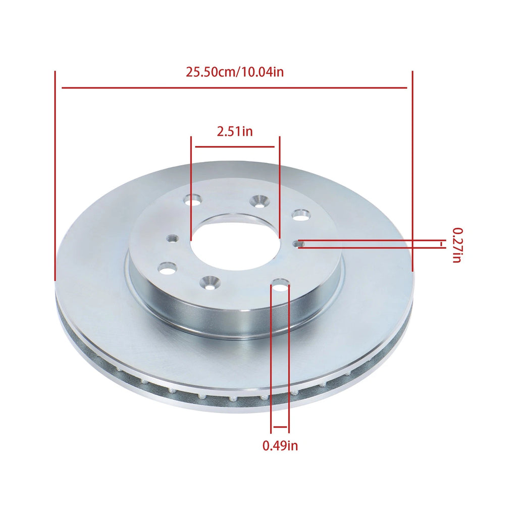 Set of 2 Front Disc Brake Rotors + Brake Pads for Honda Accord (1998–2002) P-465