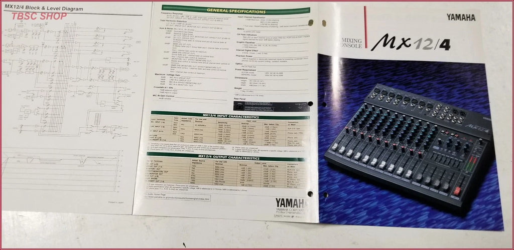 Yamaha MX12 / 4 Mixer Console Sales Brochure